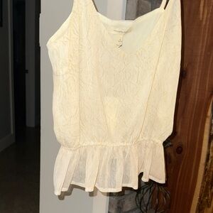 Chic Light Yellow Camisole with Peplum Hem